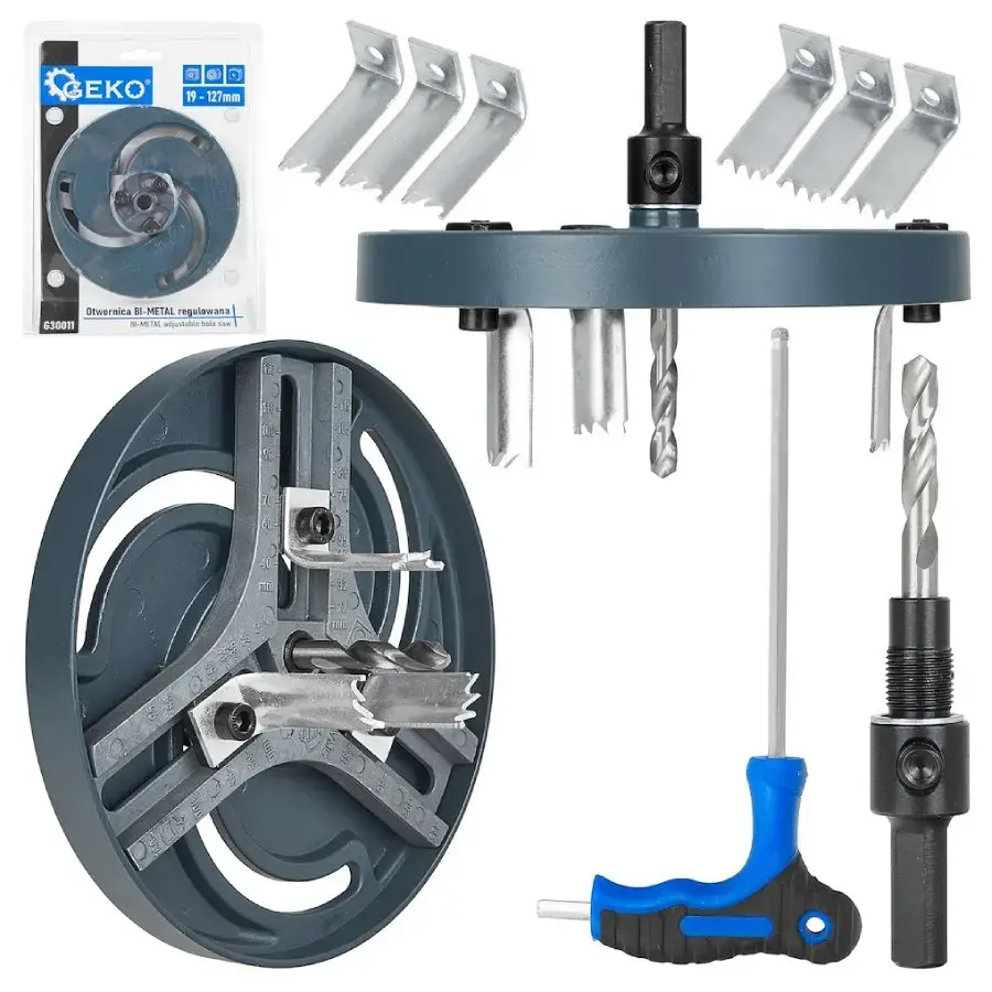 Geko Adjustable Bi-Metal hole saw for