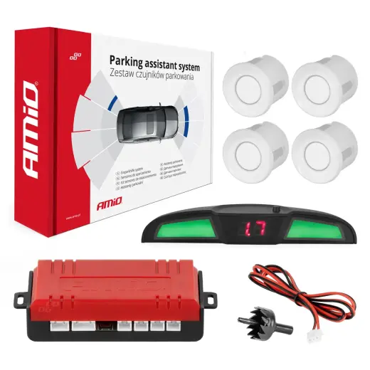 Parking assistant system LED COB 4 sensor white