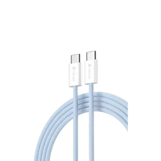 Devia Smart EC325 andmeedastus- ja laadimiskaabel | USB-C kuni USB-C | PD | 60W | 1m | sinine