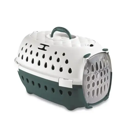 Transportēšanas būris Travel Chic 50x34,5x32cm balts|zaļš