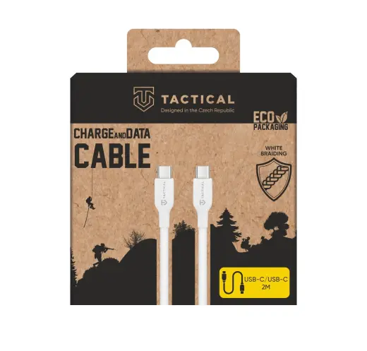 Tactical Stitch Thread duomenų perdavimo ir įkrovimo laidas | USB-C į USB-C | 2m | baltas
