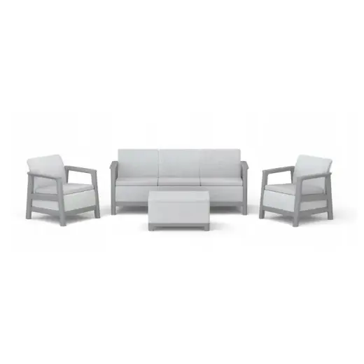 Dārza mēbeļu komplekts Scandi Linea 3 Seater Set gaiši pelēks/tumša tērauda pelēks