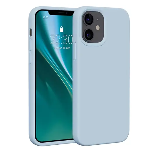 Etteri Silikona telefona maciņš iPhone 12 | 12 Pro gaiši zilā krāsā