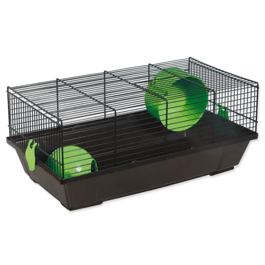 Cage : Placek Cage Viktor black, accessories green, 50.5*28*21cm