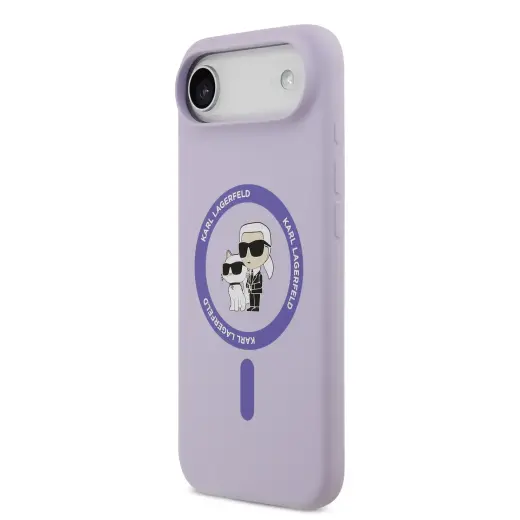 Karl Lagerfeld Liquid Silicone чехол с поддержкой MagSafe для телефона iPhone 17 Air фиолетовый