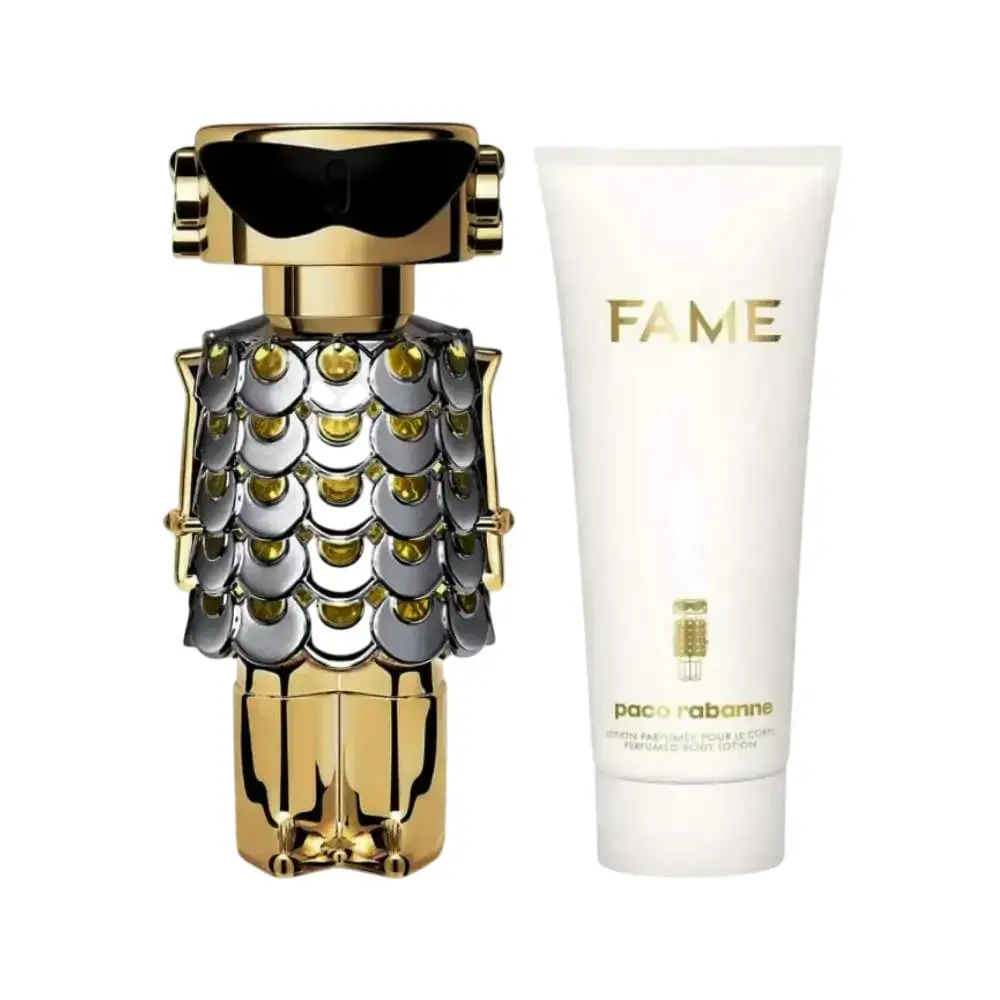 Set Paco Rabanne: Fame, Eau De Parfum, For Women, 80 ml + Fame, Hydrating, Body Lotion, 100 ml