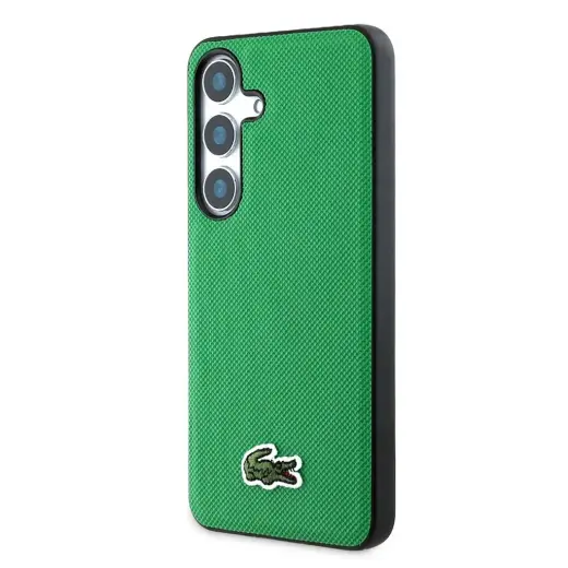 Lacoste Iconic Petit Pique Woven Logo MagSafe Case for Samsung Galaxy S25 Green