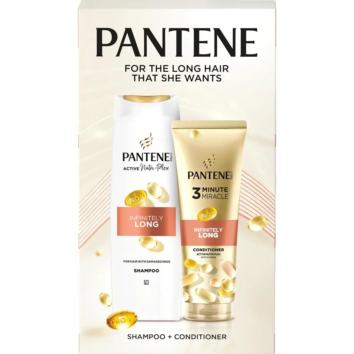 Pantene, Set Regalo Bellezza, Infinity Long Geschenkset (Set per La Cura Dei Capelli)