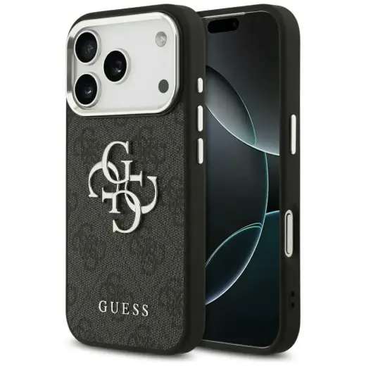 Guess 4G Big 4G Classic Logo maciņš telefonam iPhone 17 Pro Max melns