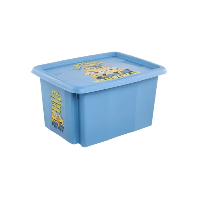 Kaste ar vāku 15L Karolina “Minions Happiness” 38x29,5x20,5cm gaiši zila