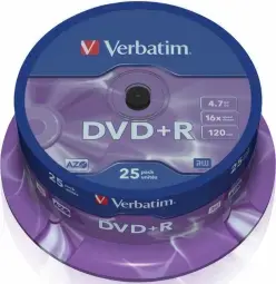 Matricas DVD+R AZO Verbatim 4.7GB 16x 25 Pack, Spindle