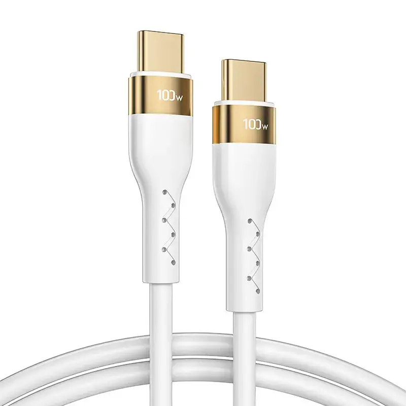 Joyroom Liquid Silicone USB Type C - USB Type C charging | data cable PD 100W 1.2m white (S-1250N18-10)