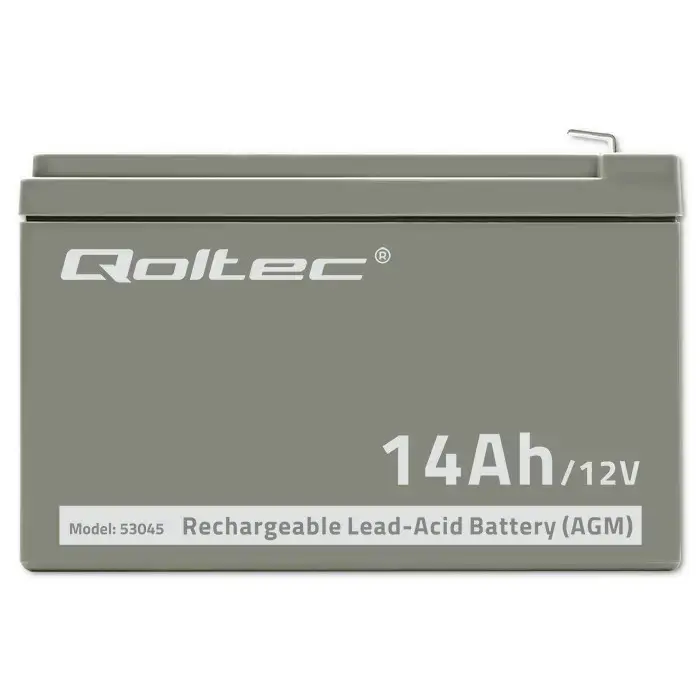 Qoltec AGM battery | 12V | 14Ah | Maintenance-free | Efficient| LongLife | for UPS, security