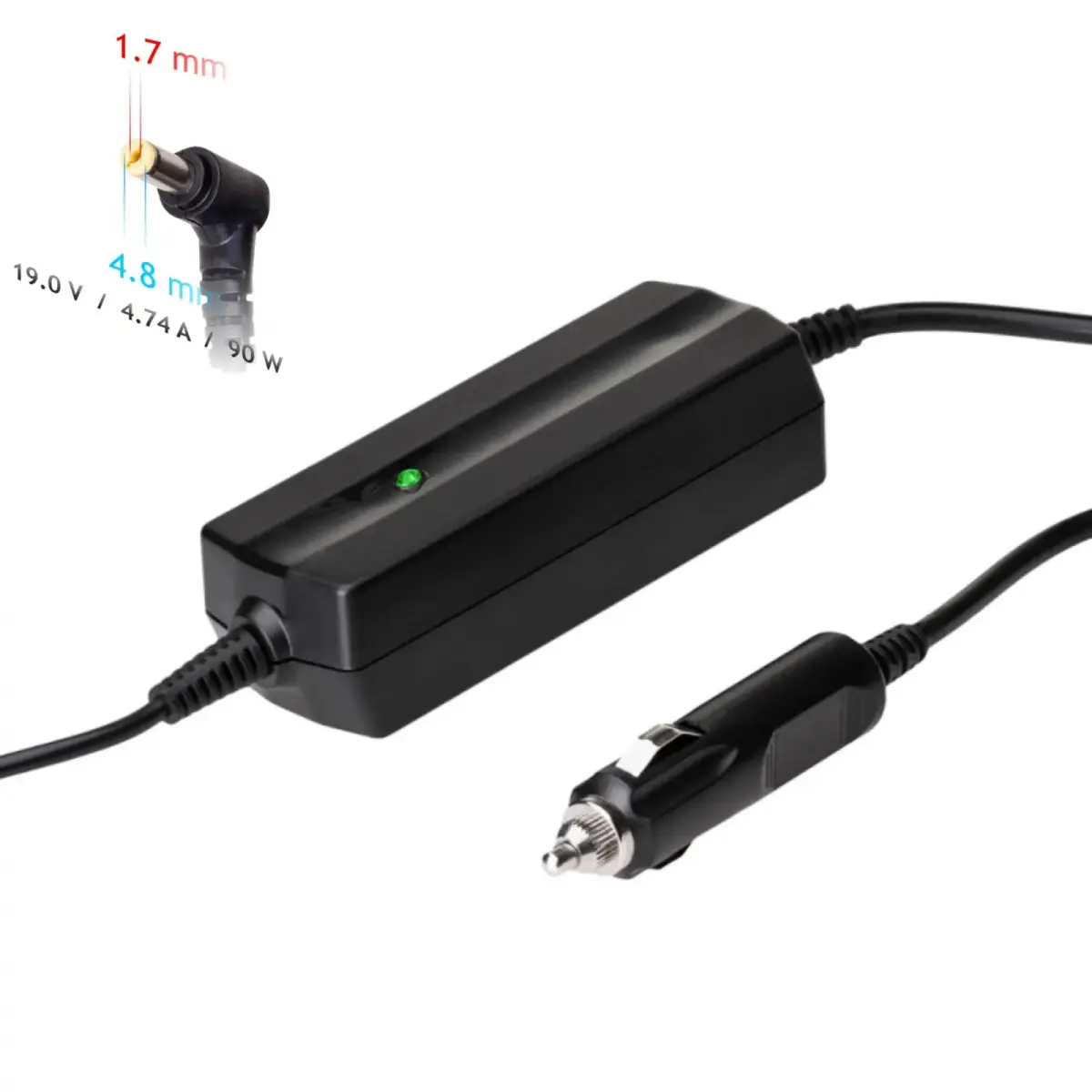 Car notebook power supply Akyga AK-ND-35 19V | 4.74A 90W 4.8 x 1.7 mm HP 1.2m