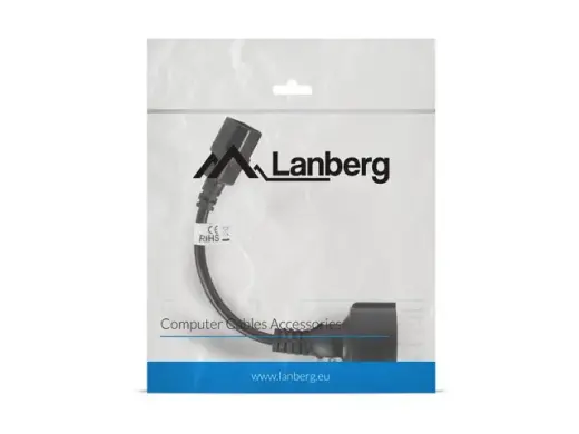 Extension power cable IEC 320 C14 - Schuko 20cm black