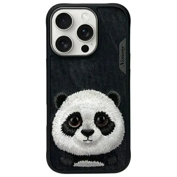 Nimmy Big Eyed Pet 2.0 Panda telefona maciņš priekš iPhone 16 Pro Max melns