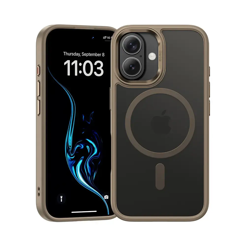 Benks Magnetic Mist Case Metal Frame for Iphone 16 Plus titanium