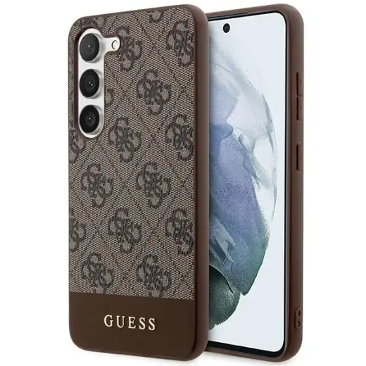 Guess GUHCS23SG4GLBR S23 S911 brązowy|brown hardcase 4G Stripe Collection