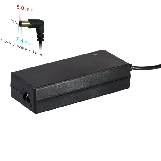 Notebook power supply Akyga AK-ND-46 18.5V | 6.5A 120W 7.4 x 5.0 mm + pin HP 1.2m