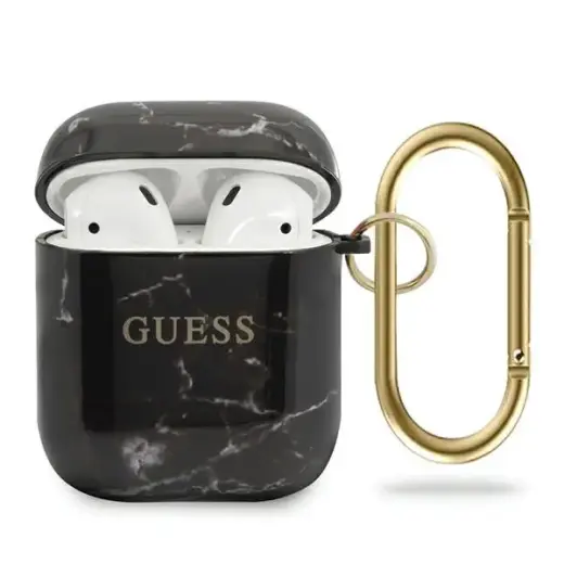 Guess чехол для телефона AirPods черный Marble Collection