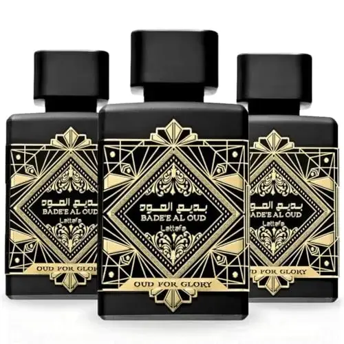 Lattafa Bad'ee Al Oud Glory EDP Spray 100ML (3.4 OZ) a Deep Spicy Scent with Rich Oud. (PACK of 3)