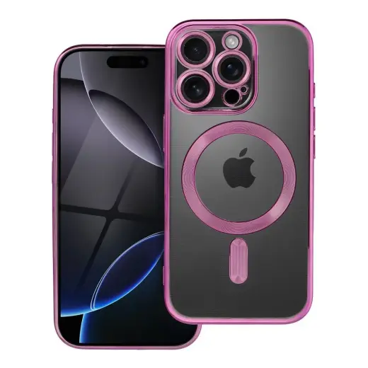 Electro Mag telefono dėklas su MagSafe palaikymu iPhone 16 Pro rožinis