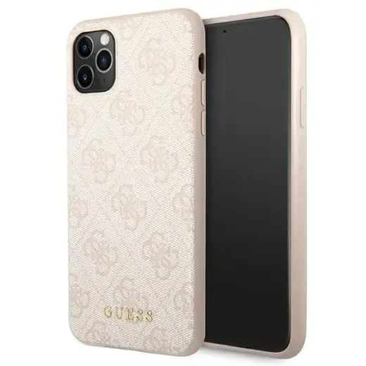 Guess GUHCN65G4GFPI iPhone 11 Pro Max 6,5" różowy|pink hard case 4G Metal Gold Logo