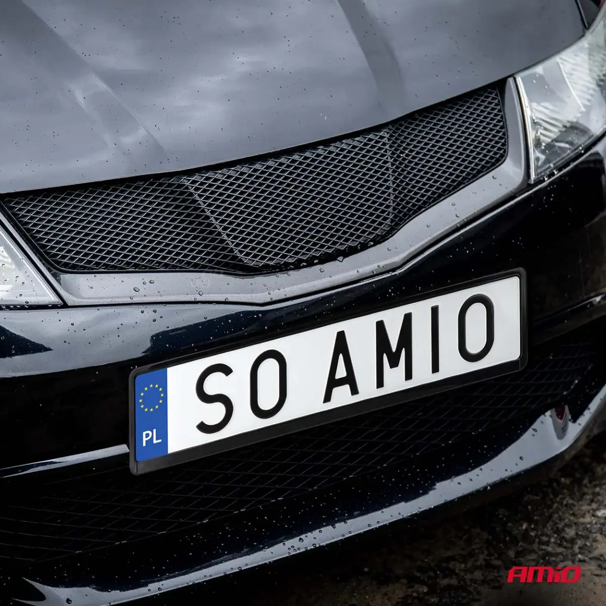 License Plate Frame - BLACK PREMIUM PL AMIO-04779