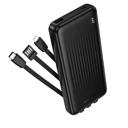 Внешний аккумулятор (powerbank) Borofone BJ79 Clever | 10 000 мА·ч | USB-A, USB-C, Lightning | чёрный