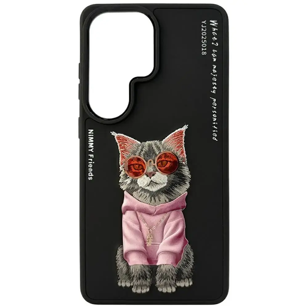 Nimmy Glasses Cool Cat maciņš telefonam Samsung Galaxy S26 Ultra (S948) melns