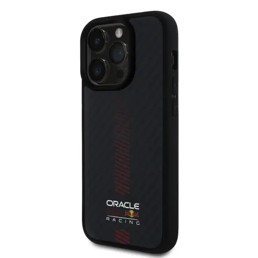 Red Bull Carbon Powerbar telefona maciņš priekš iPhone 14 Pro melns ar MagSafe atbalstu