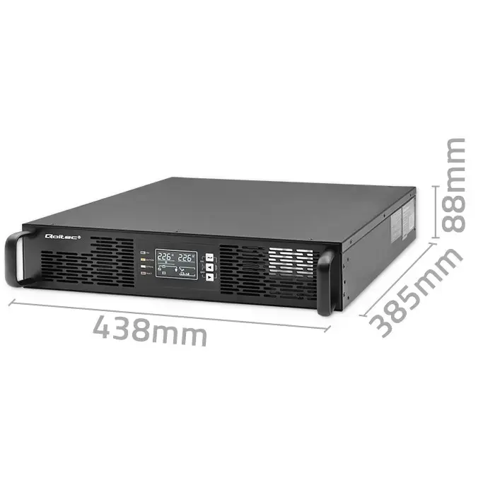Qoltec Uninterruptible Power Supply UPS for RACK | 1kVA | 1000W | Power factor 1.0 | LCD | EPO | USB | On-line