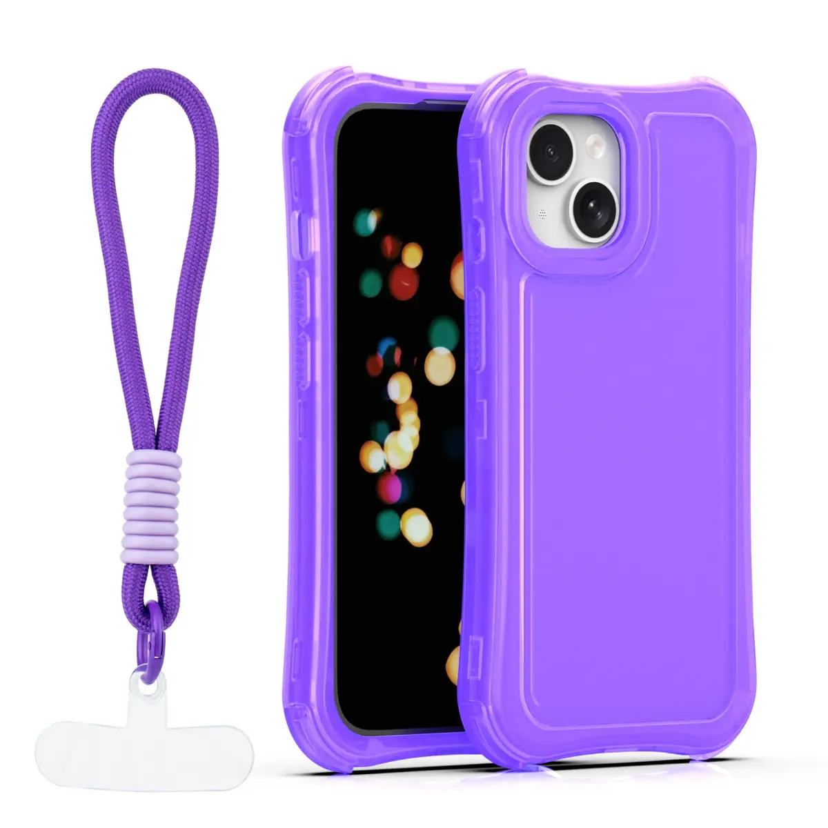 Safepop maciņš ar siksniņu telefonam iPhone 15 violets