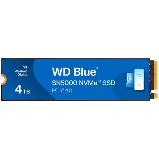 SSD  SANDISK Blue SN5000 4TB M.2 2280 PCIe Gen4 x4 NVMe QLC, Read/Write: 5500/5000 MBps, IOPS 690K/900K, TBW: 1200