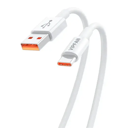 USB to USB-C cable Vipfan X17, 6A, 1.2m (white)