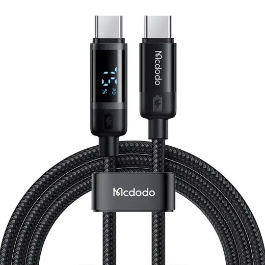 Mcdodo CA-5780 data transfer and charging cable | USB-C to USB-C | 60W | with LED display | 1.2m | black