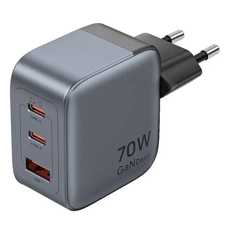Vention 70W travel charger | 70W | GaN | USB-C, USB-A | gray