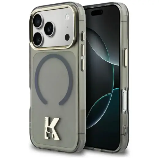 Karl Lagerfeld IML K Head Logo maciņš ar MagSafe atbalstu telefonam iPhone 17 Pro melns