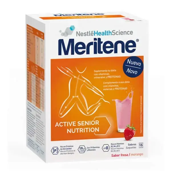MERITENE Active Senior Nutrition Strawberry Flavor Shake 15 Sachets