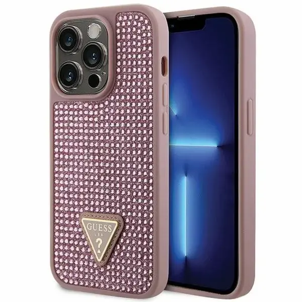 Guess GUHCP14LHDGTPP iPhone 14 Pro 6.1"  różowy|pink hardcase Rhinestone Triangle