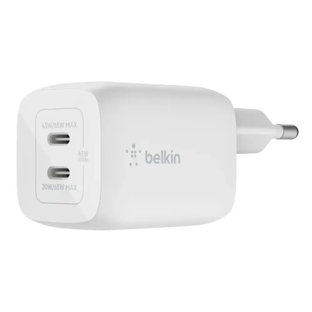 65W DUAL USB-C GAN WALL PPS White