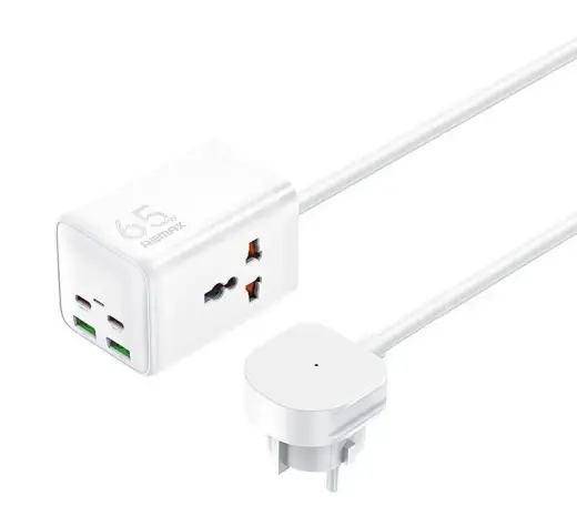 REMAX GAN POWER STRIP 65W RP-U157 2xUSB+2xUSB-C 1.5M WHITE