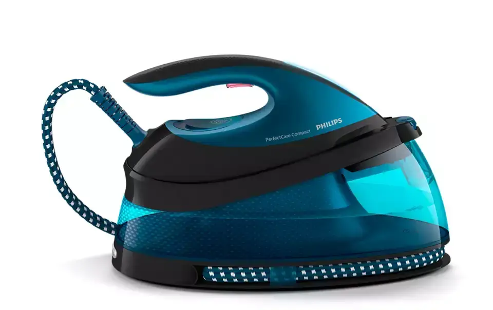 PHILIPS PerfectCare Compact Tvaika ģeneratora gludeklis (zils)