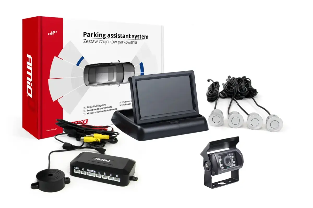 Parking assistant system TFT02 4,3" with HD-501-IR 4 sensors silver