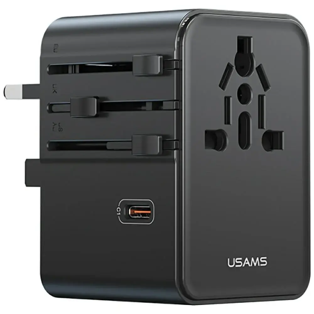 USAMS CC310 tīkla lādētājs | 70W | 4in1 | melns