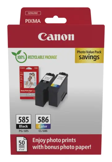 Tintes kārtridžu komplekts Canon PG-585/CL-586 6205C004 Photo Value Pack melns/ciāns/purpursarkans/dzeltens
