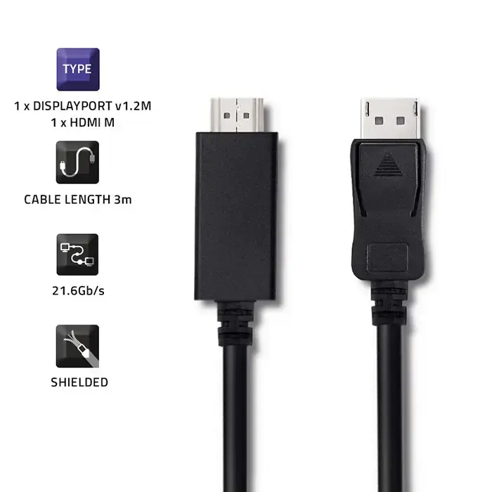 Qoltec DisplayPort v1.2 male | HDMI male | 5K | 3m