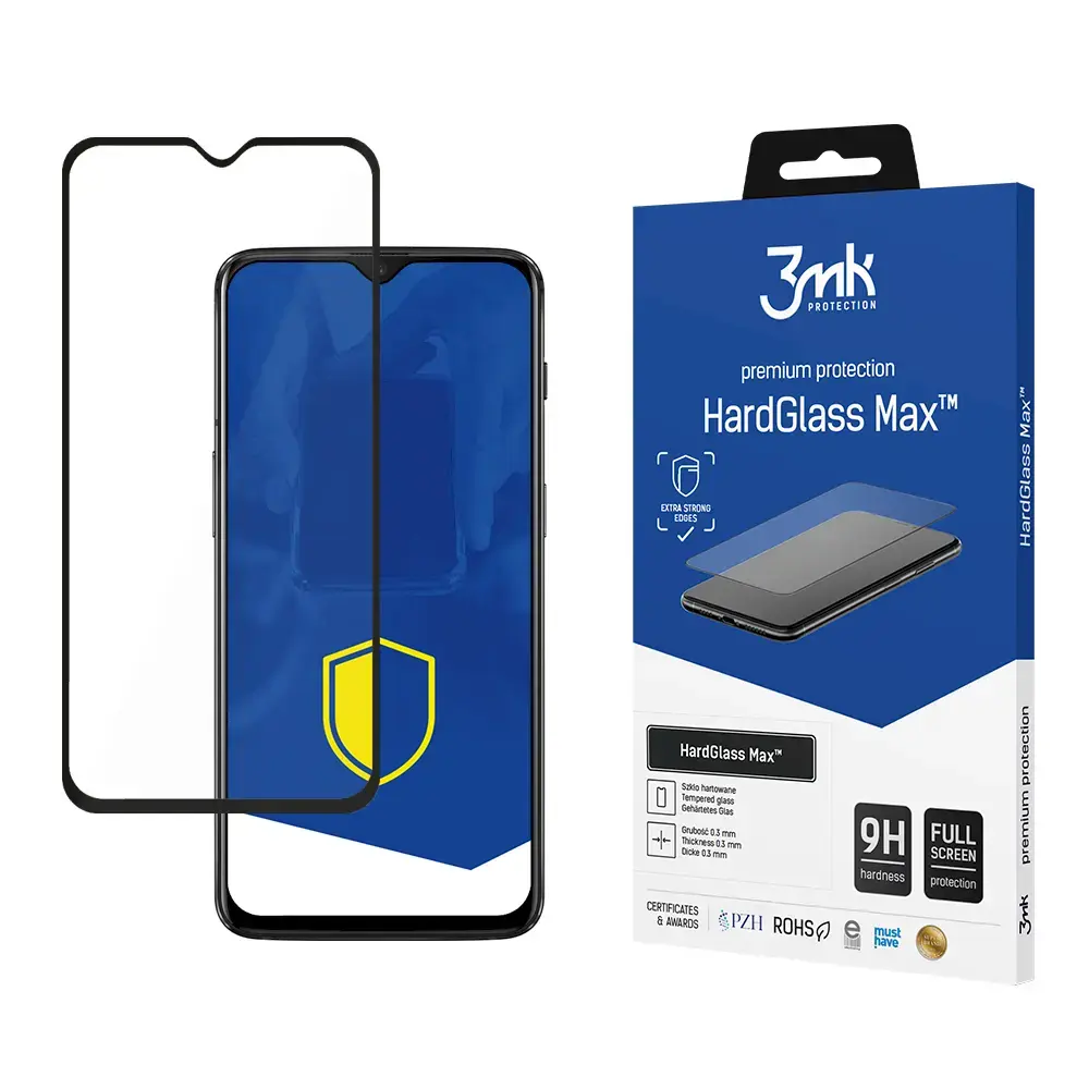OnePlus 6T Black - 3mk HardGlass Max™ screen protector