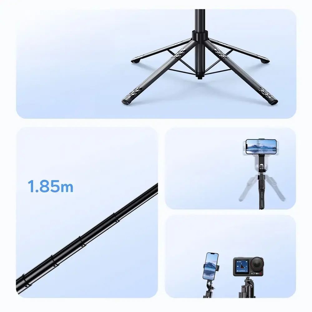 Selfie stick Orico SPN185 1/4" tripod for phone camera with 360 degree rotation Bluetooth 5.2 - black