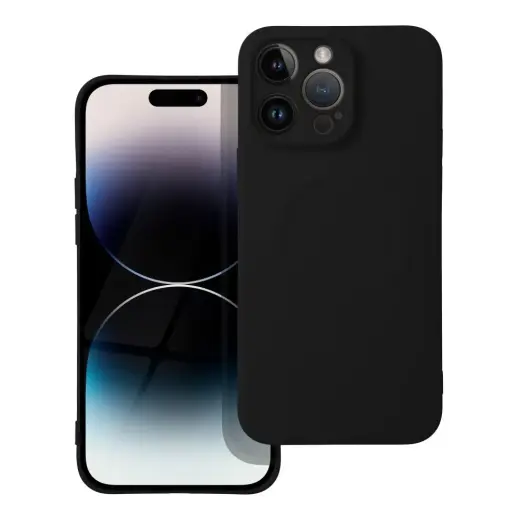 Silicone Mag Cover maciņš ar MagSafe atbalstu telefonam iPhone 14 Pro Max melns